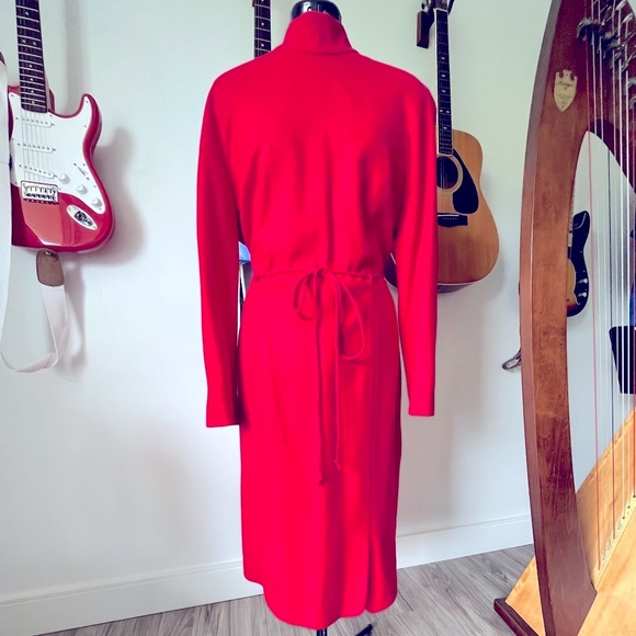 Rouie 100% Wool Long Sleeve High Neck Mod Dress SZ Lrg/14 - Picture 3 of 9